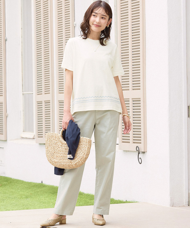 ヘリンボーン ストレート パンツ