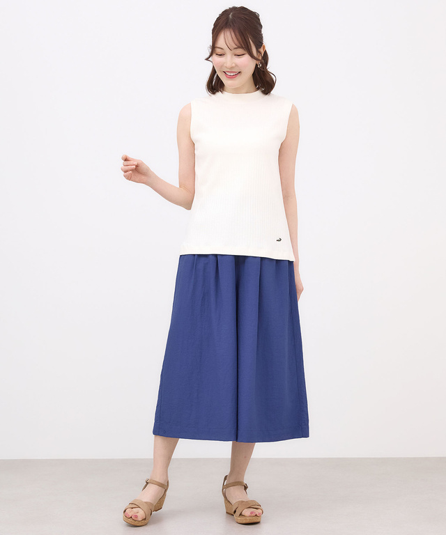 ウエストゴム ガウチョ パンツ