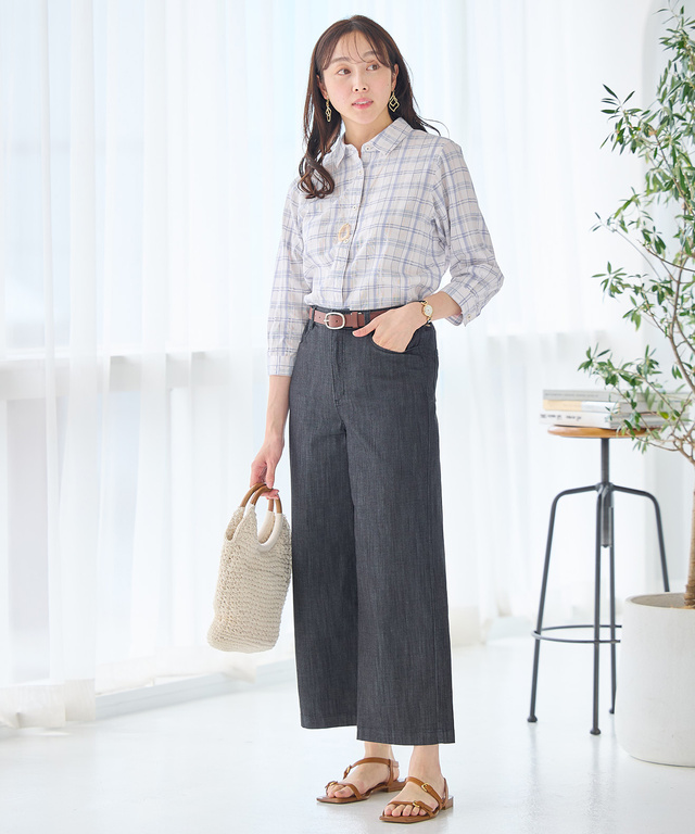 ブリーズデニム 【ワイド9分丈】【接触冷感】