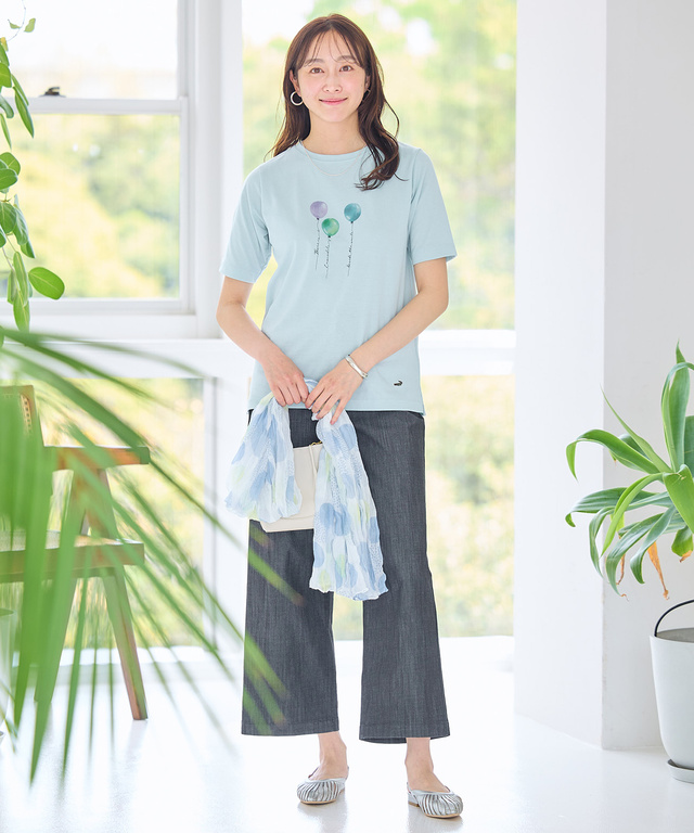 ブリーズデニム 【ワイド9分丈】【接触冷感】