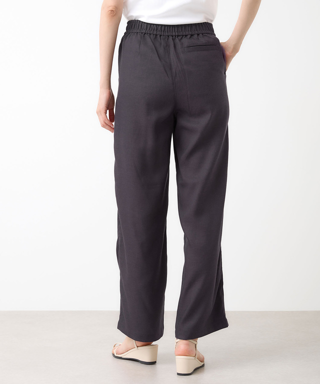 リネンブレンド セミワイド パンツ