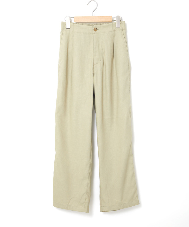 リネンブレンド セミワイド パンツ