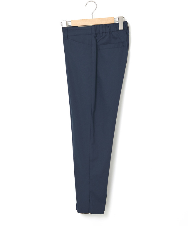 リネンブレンド クロップド スリムパンツ