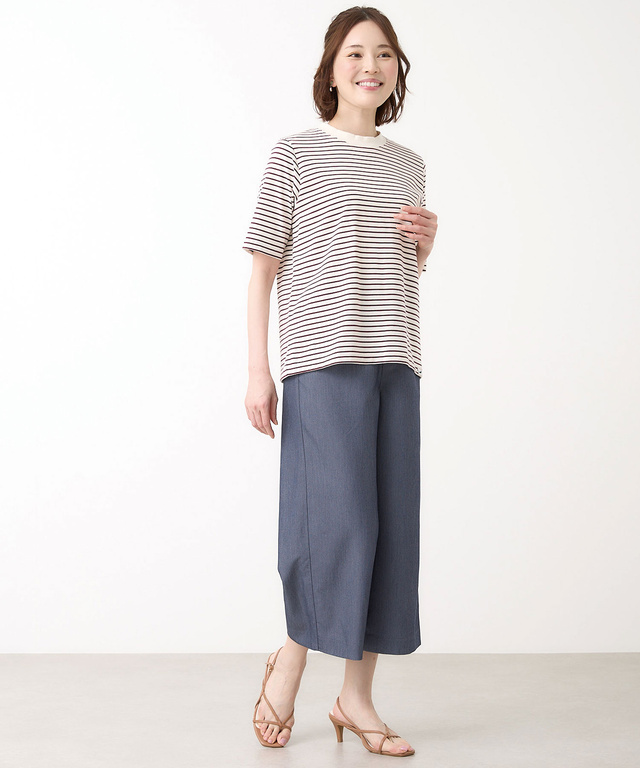 クロップド丈 ワイド パンツ