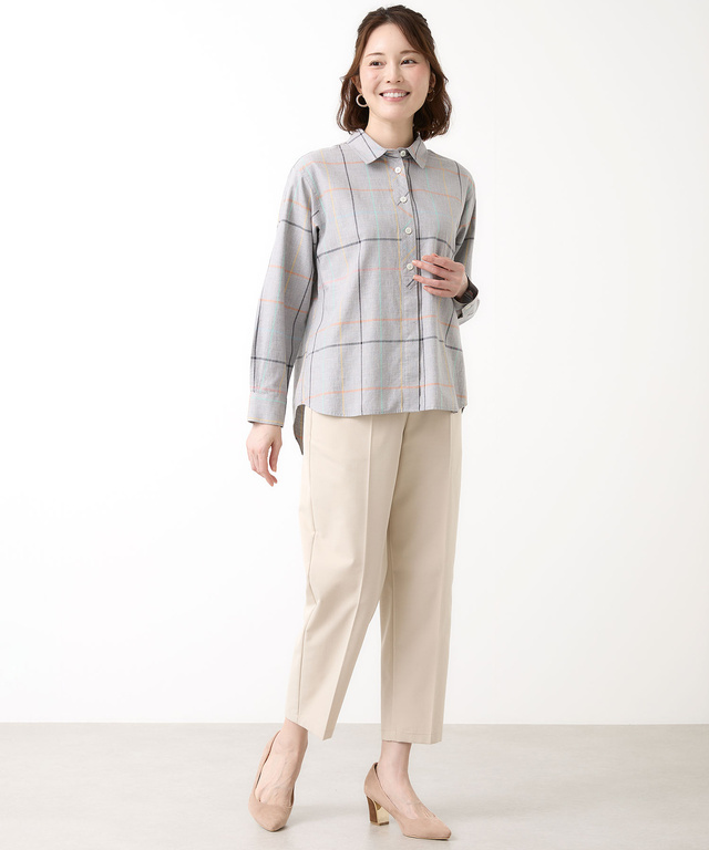 センタープレス テーパード パンツ