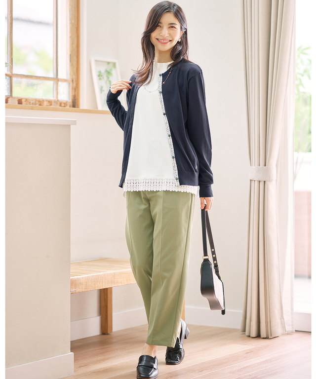 センタープレス テーパード パンツ