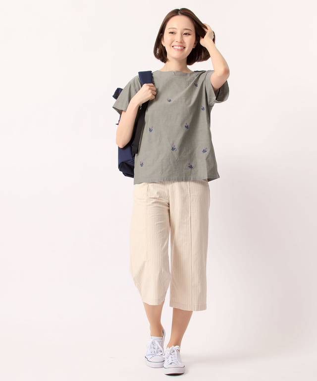 コットンリネンワイドパンツ