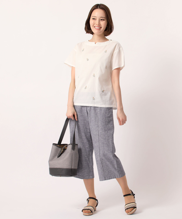 コットンリネンワイドパンツ