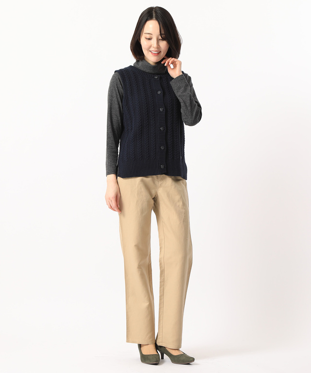 クロコダイルレディス 綿麻ストレッチパンツ