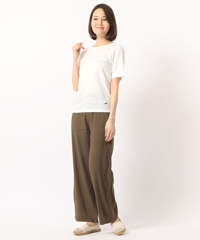 クロコダイルレディス リネンワイドパンツ