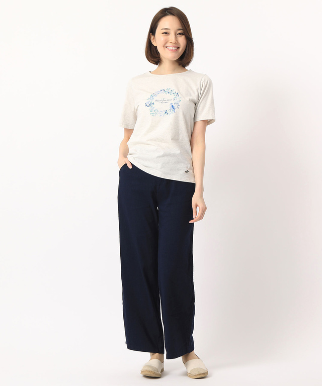 クロコダイルレディス リネンワイドパンツ