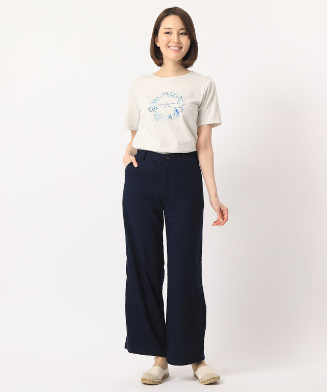 クロコダイルレディス リネンワイドパンツ