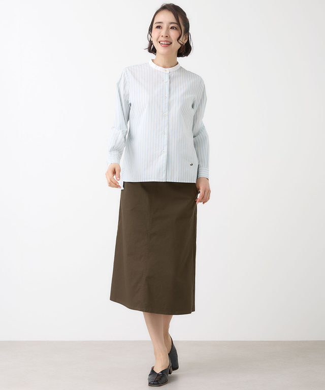 リネンブレンド Aライン スカート