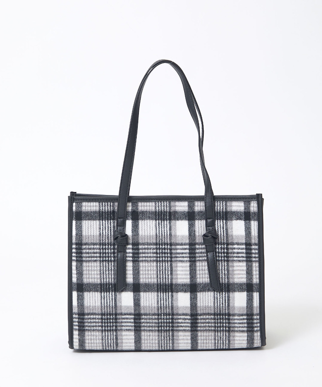 チェック柄 スクエア トートバック