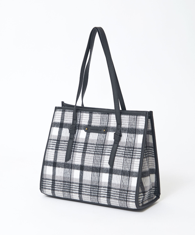 チェック柄 スクエア トートバック