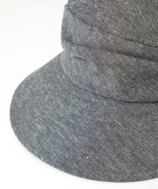 リネンブレンド ダンガリー ジョッキーハット【UVカット】【手洗いOK】