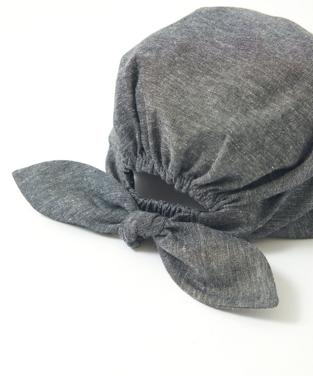 リネンブレンド ダンガリー ジョッキーハット【UVカット】【手洗いOK】