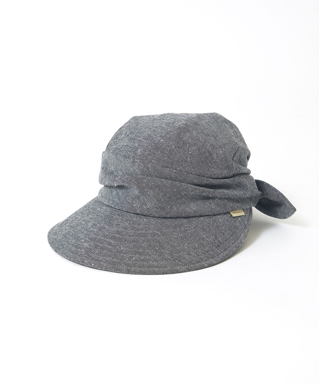 リネンブレンド ダンガリー ジョッキーハット【UVカット】【手洗いOK】