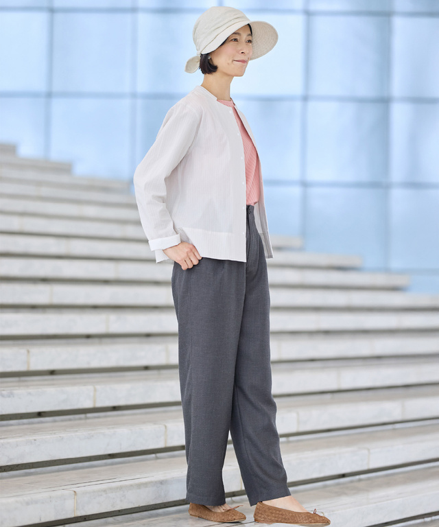 リネンブレンド ダンガリー ジョッキーハット【UVカット】【手洗いOK】