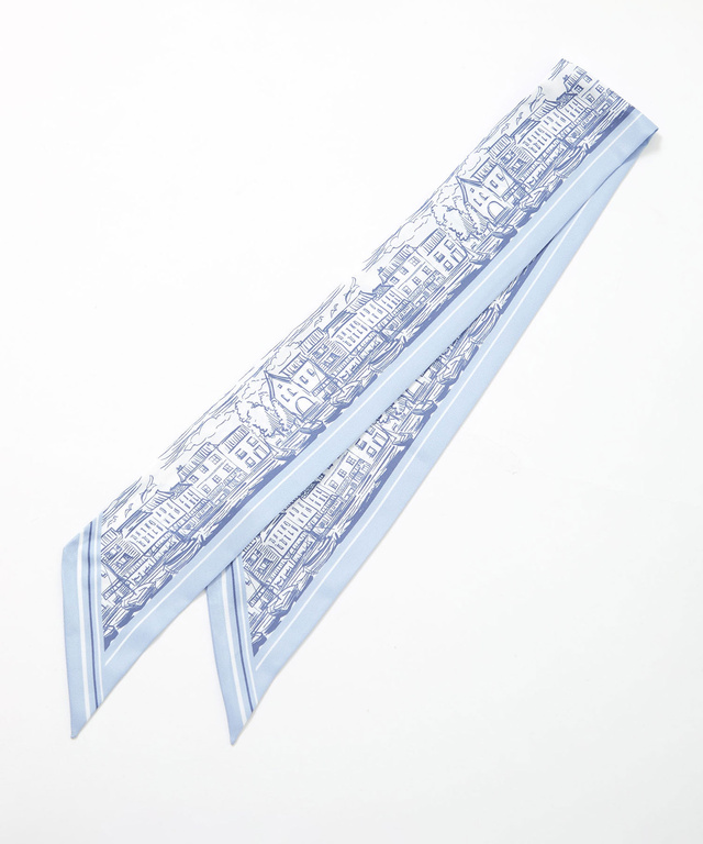 剣先型 プリント スカーフ