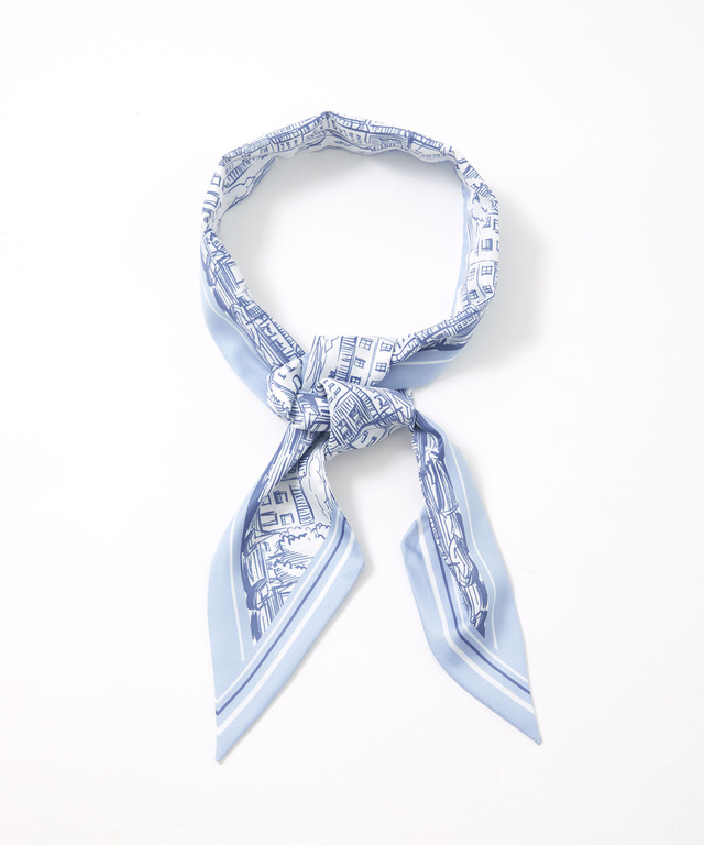 剣先型 プリント スカーフ