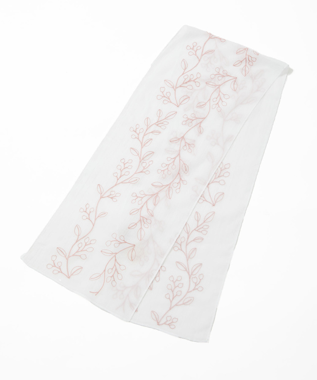 コットン 刺繍 ストール【手洗いOK】