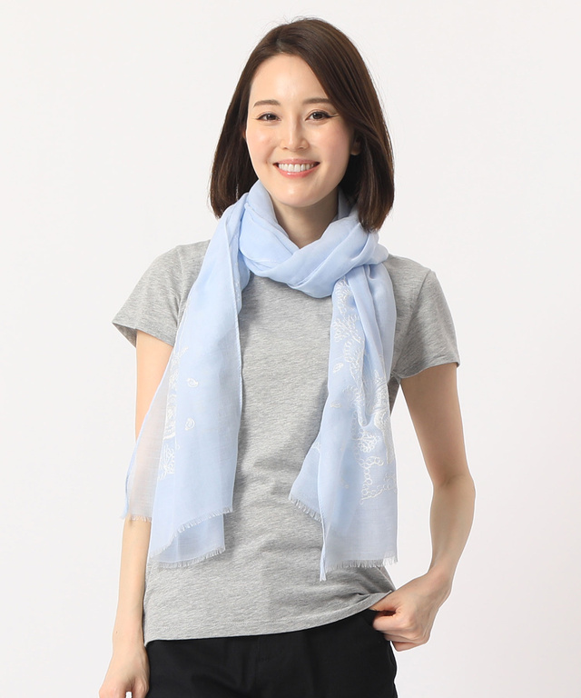 無地刺繍ストール