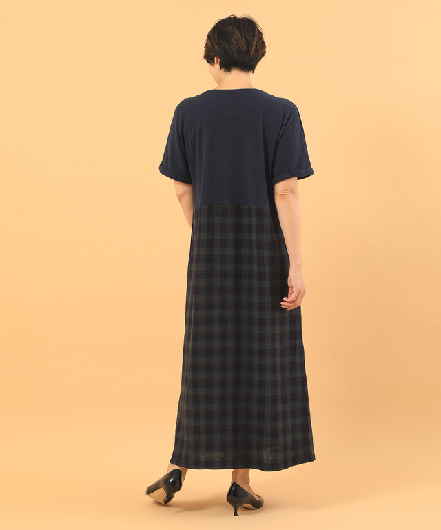 異素材ドッキングワンピース