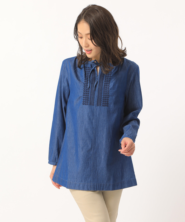デニム刺繍チュニック