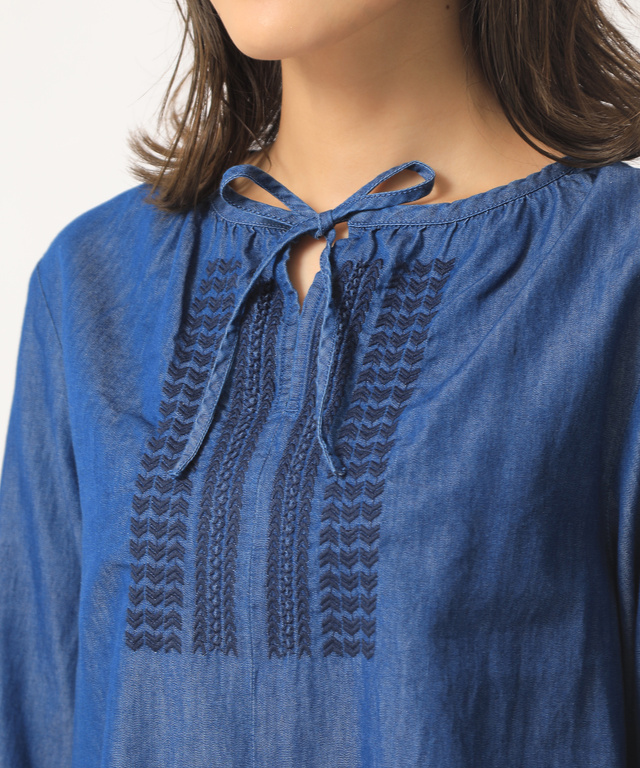 デニム刺繍チュニック