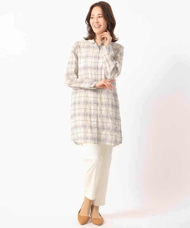 シャーリングシャツチュニック