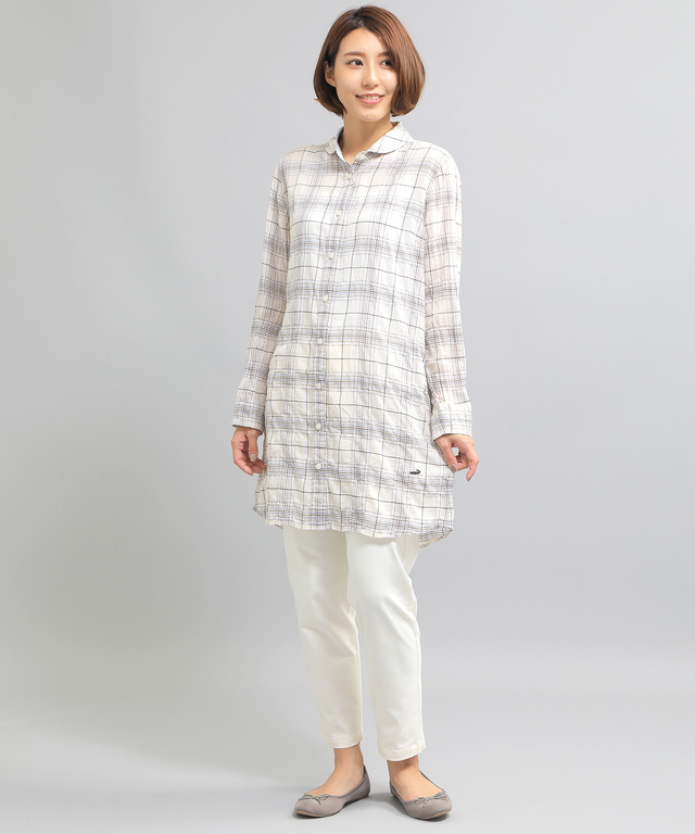 シャーリングシャツチュニック