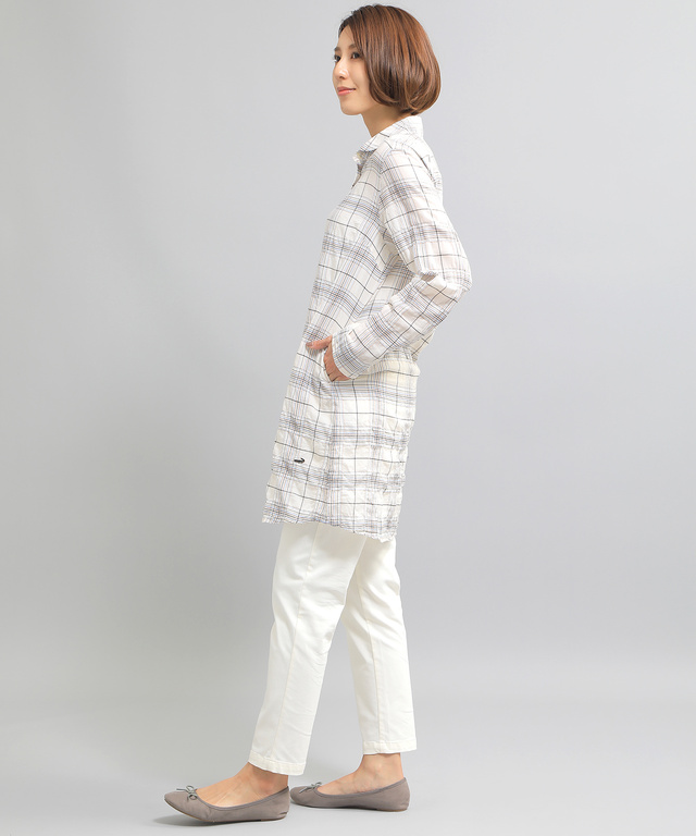 シャーリングシャツチュニック