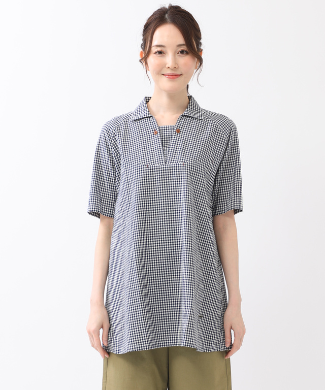 コットンリネン チェック チュニック【WEB・一部店舗限定】