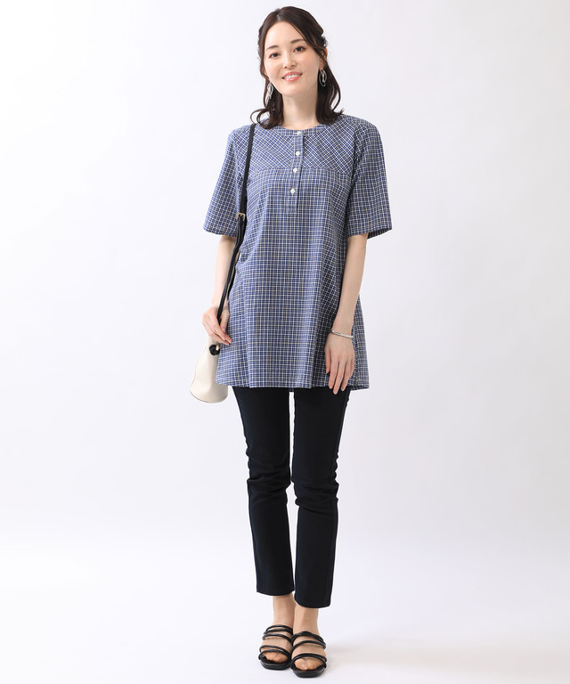 フロント切り替え Aライン チュニック【WEB・一部店舗限定】