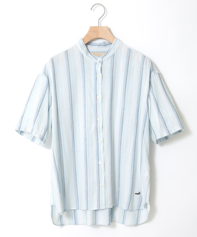 バンドカラー ストライプ チュニック【一部店舗限定】