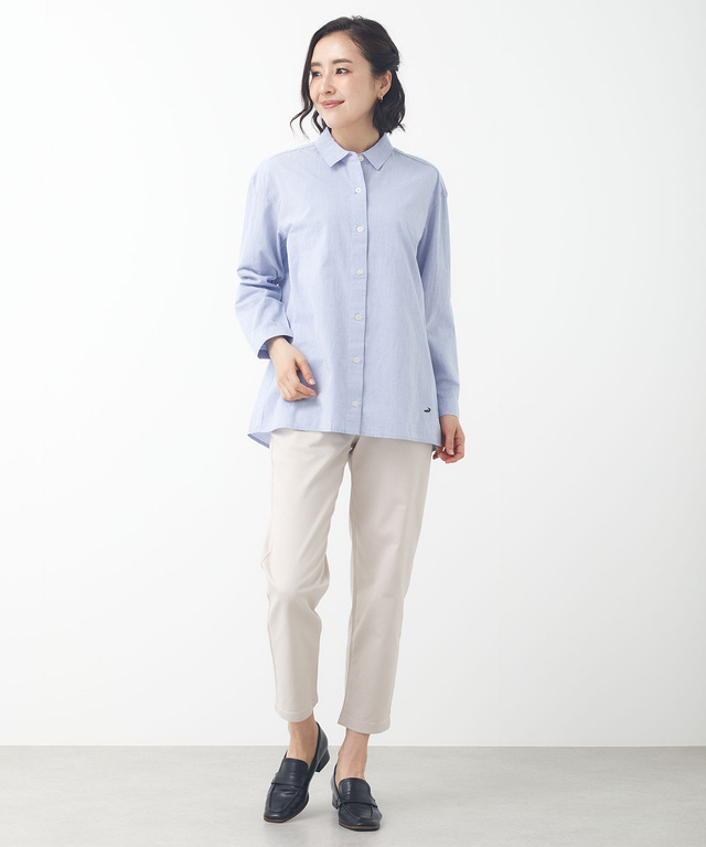 リネンブレンド シャンブレー チュニック