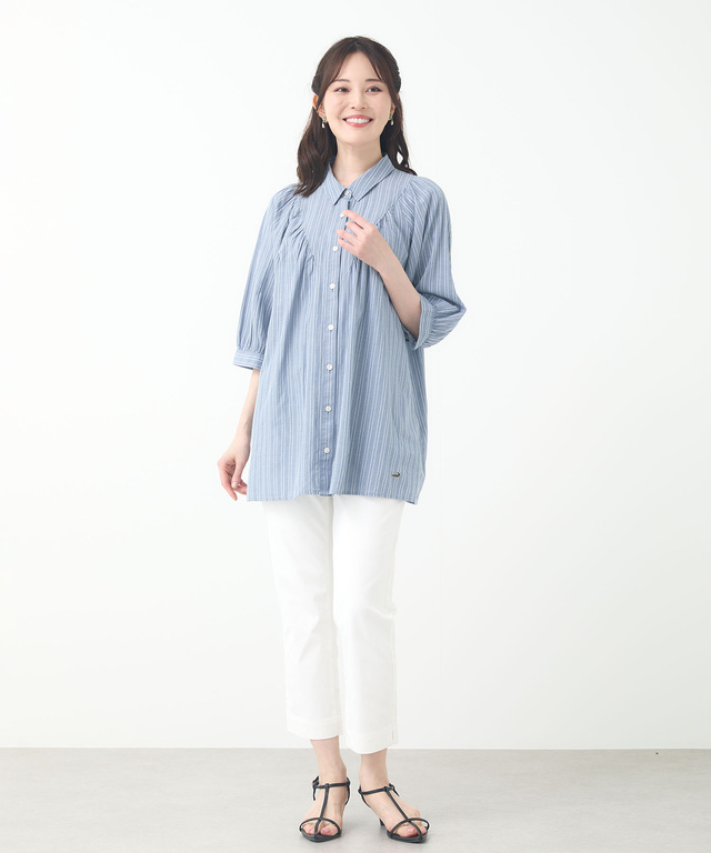 スノーリネン デザイン チュニック【接触冷感】