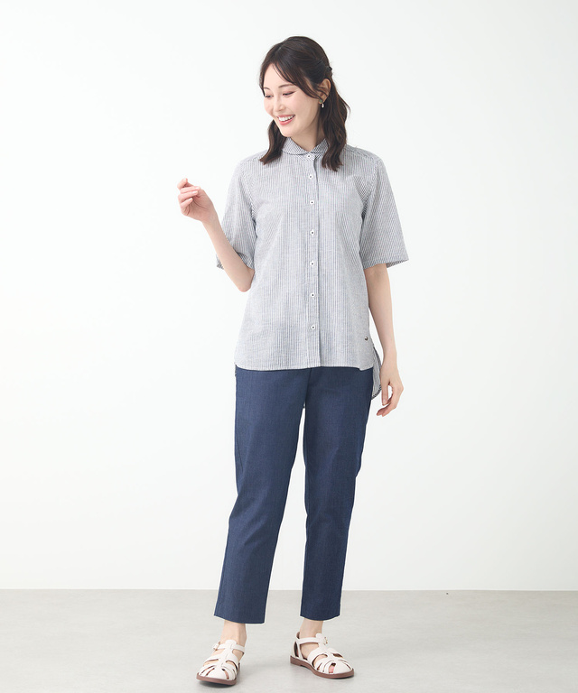 リネンブレンド ストライプ チュニック【一部店舗限定】
