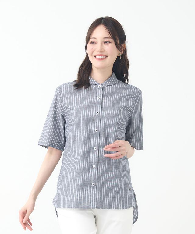 リネンブレンド ストライプ チュニック【一部店舗限定】