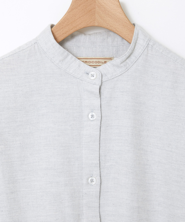 コットン バンドカラー チュニック【一部店舗限定】