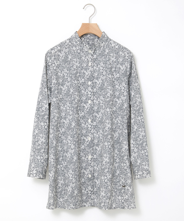フリルネック 小花柄 チュニック【オンラインショップ限定】