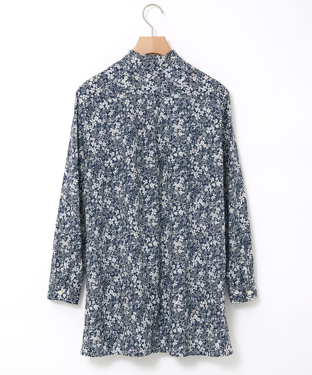 フリルネック 小花柄 チュニック【オンラインショップ限定】
