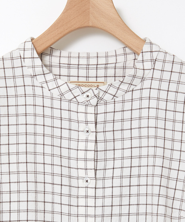 起毛 チェック柄 チュニック