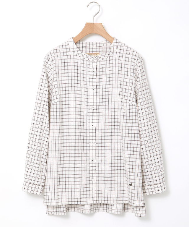 起毛 チェック柄 チュニック