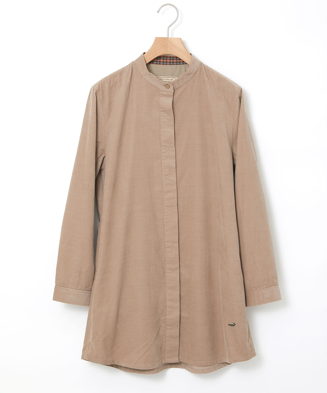 コーデュロイ バンドカラー チュニック【オンラインショップ限定】