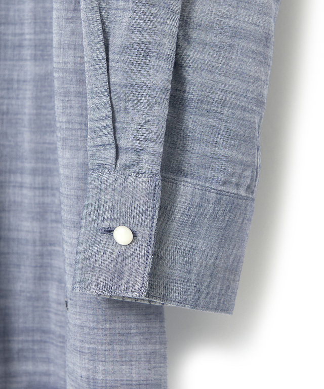 ダブルガーゼ バンドカラー チュニック