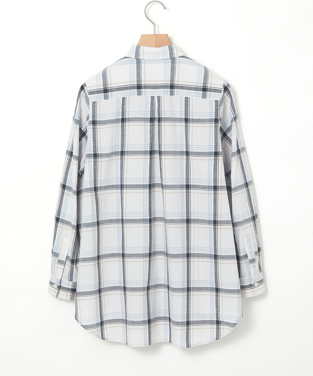 リネンブレンド チェック柄 チュニック