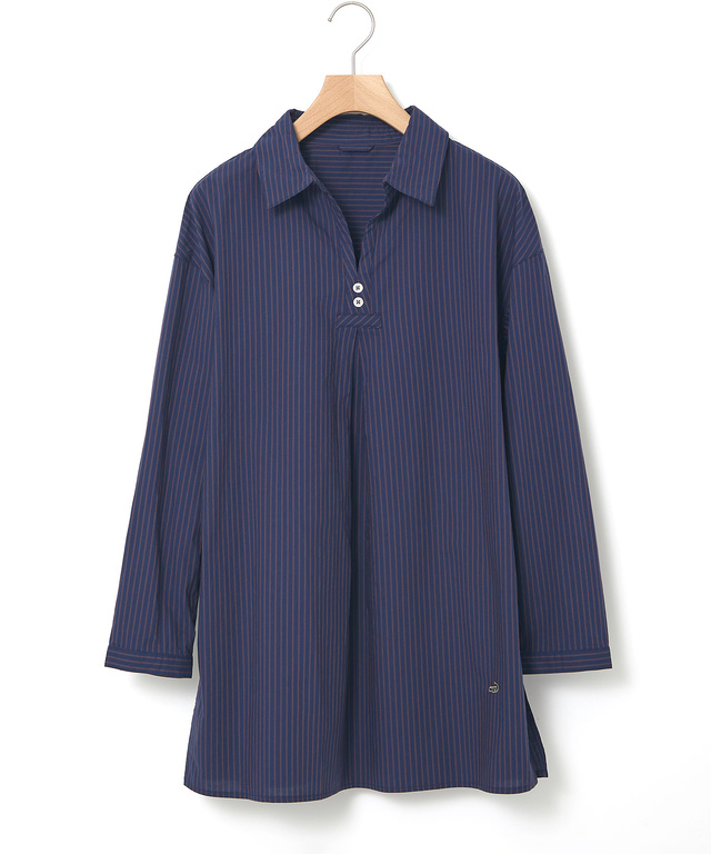 ストライプ スキッパー チュニック【オンラインショップ・一部店舗限定】