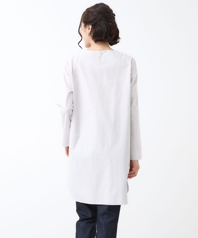 タックデザイン チェック チュニック【オンラインショップ・一部店舗限定】